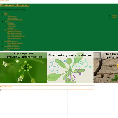 Physiologia Plantarum startsida 2020
