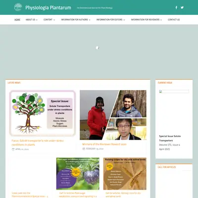 Physiologia Plantarum startsida 2021
