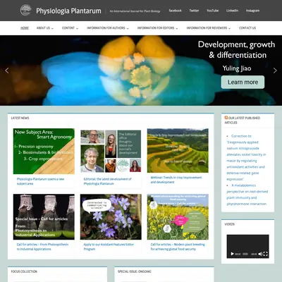 Physiologia Plantarum startsida 2024