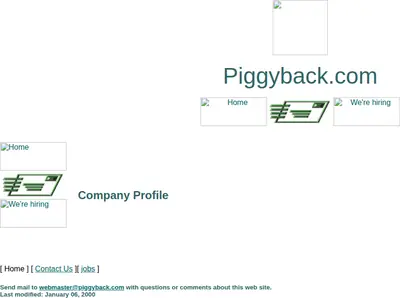 PiggyBack startsida 2000