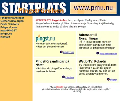 www.pingst.se startsida 2003