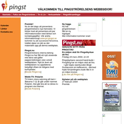 www.pingst.se startsida 2004