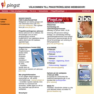 www.pingst.se startsida 2005