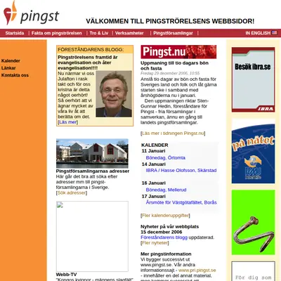 www.pingst.se startsida 2007