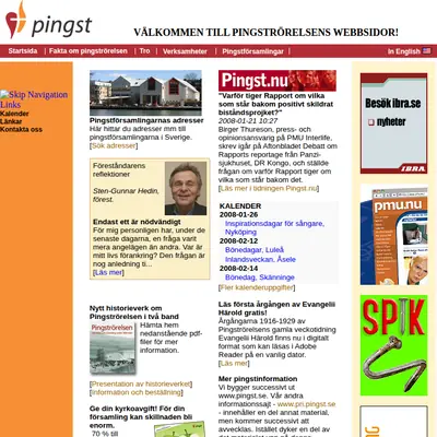 www.pingst.se startsida 2008