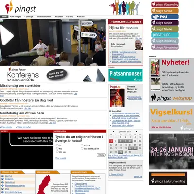 www.pingst.se startsida 2014