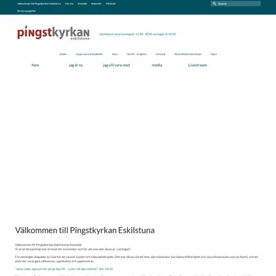 Pingstkyrkan Eskilstuna, pingsteskilstuna.se startsida 2022