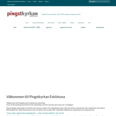 Pingstkyrkan Eskilstuna, pingsteskilstuna.se startsida 2023