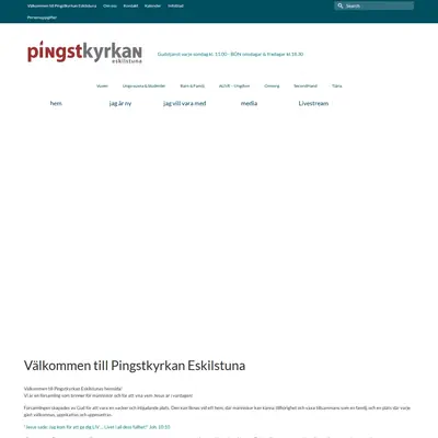 Pingstkyrkan Eskilstuna, pingsteskilstuna.se startsida 2024