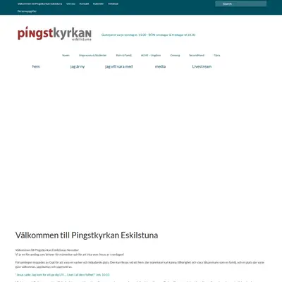 Pingstkyrkan Eskilstuna, pingsteskilstuna.se startsida 2025