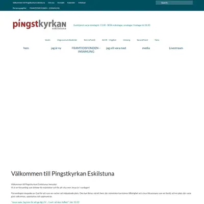 Pingstkyrkan Eskilstuna, pingsteskilstuna.se startsida 2026