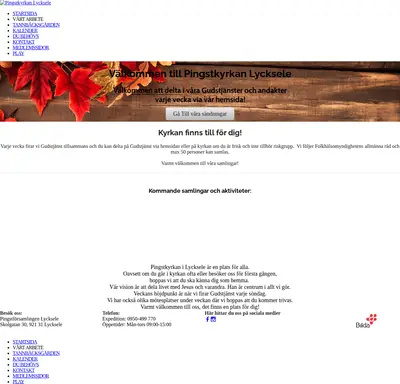 Pingstkyrkan Lycksele startsida 2020
