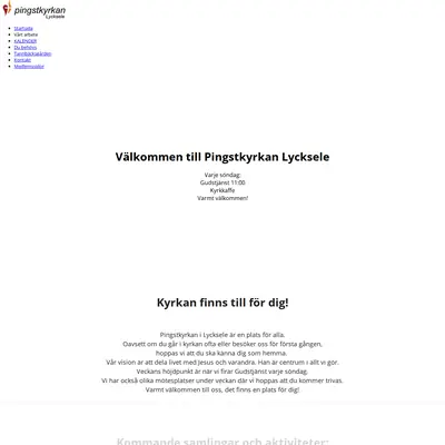 Pingstkyrkan Lycksele startsida 2024