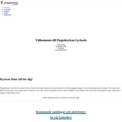 Pingstkyrkan Lycksele startsida 2025