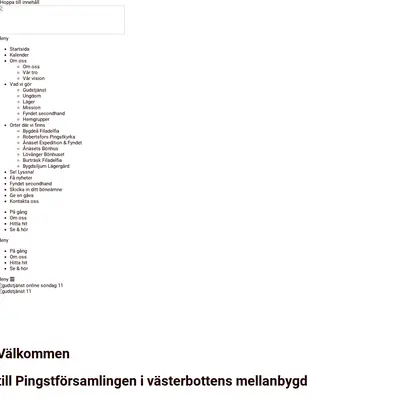 Gudstjänst från Pingst Mellanbygden startsida 2020