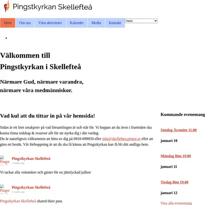Pingstkyrkan Skellefteå startsida 2016