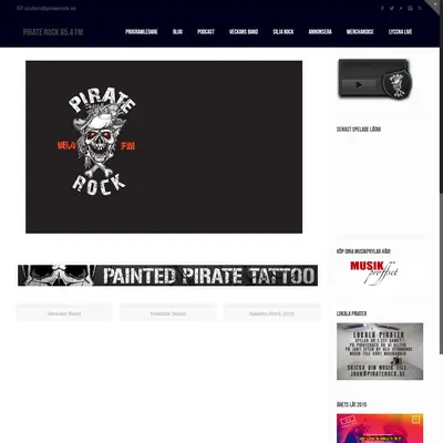 Pirate Rock 90,7 startsida 2016