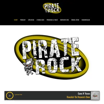 Pirate Rock 90,7 startsida 2022