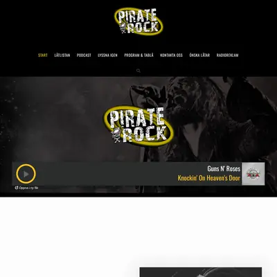Pirate Rock 90,7 startsida 2025