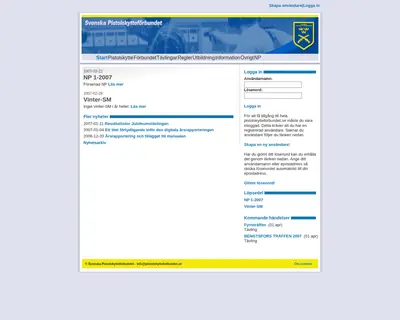 pistolskytteforbundet.se startsida 2007
