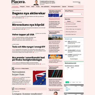 www.placera.se startsida 2017