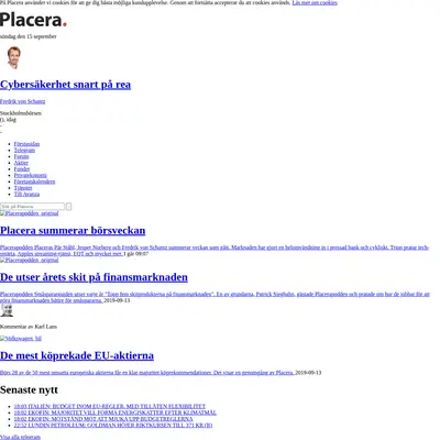 www.placera.se startsida 2019