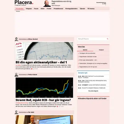 www.placera.se startsida 2022