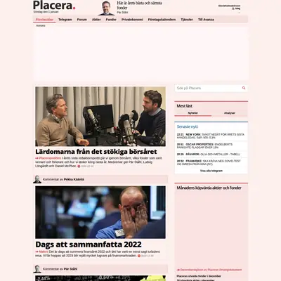 www.placera.se startsida 2023