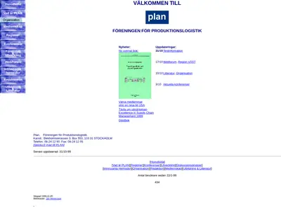Plan startsida 1999