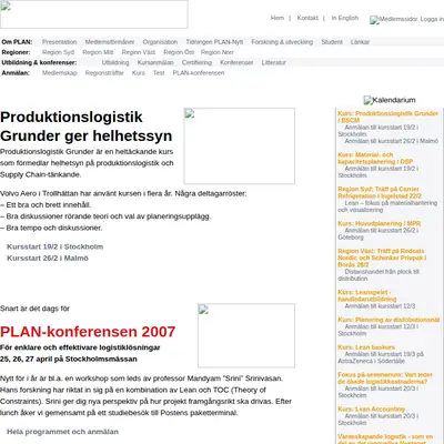 Plan startsida 2007