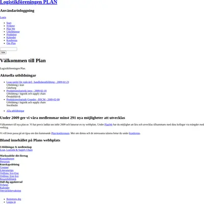 Plan startsida 2009