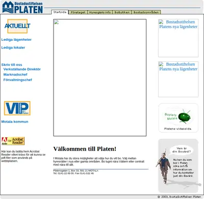 Vi i Platen startsida 2004