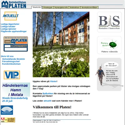 Vi i Platen startsida 2006