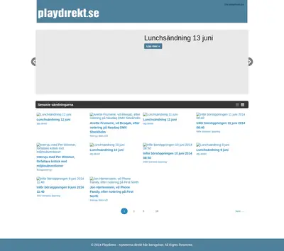 Playdirekt.se startsida 2014