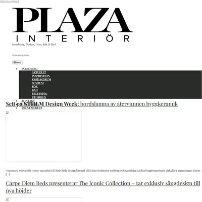 www.plazainterior.se startsida 2024