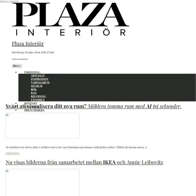 www.plazainterior.se startsida 2025