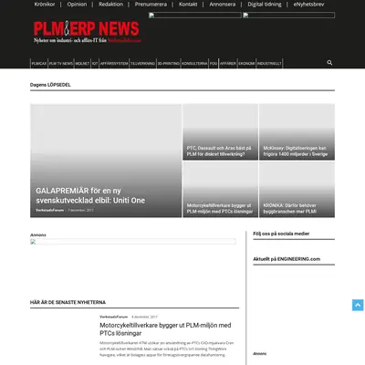 PLM & ERP News startsida 2017