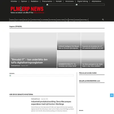 PLM & ERP News startsida 2018