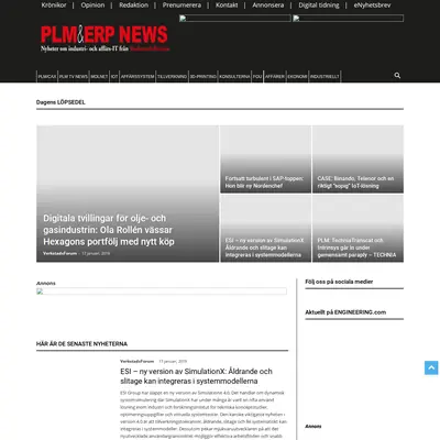 PLM & ERP News startsida 2019
