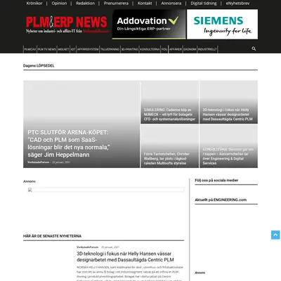 PLM & ERP News startsida 2021