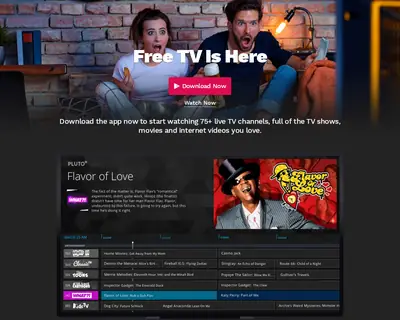 PlutoTV startsida 2017