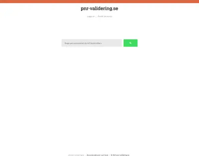 pnr-validering.se startsida 2021
