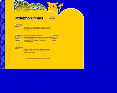 POKÉMON startsida 1999