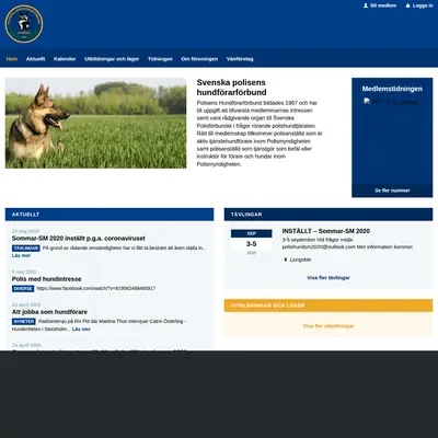 Polishunden startsida 2020