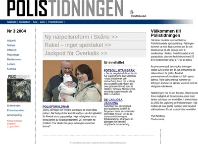Polistidningens nyhetsbrev startsida 2005