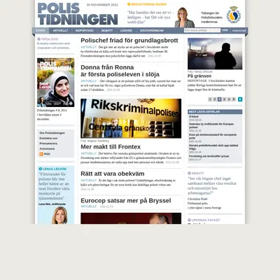 Polistidningens nyhetsbrev startsida 2011