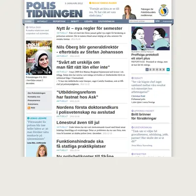 Polistidningens nyhetsbrev startsida 2012