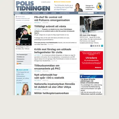 Polistidningens nyhetsbrev startsida 2013