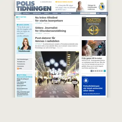 Polistidningens nyhetsbrev startsida 2014