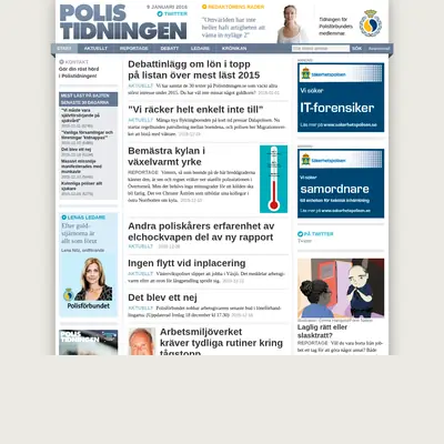 Polistidningens nyhetsbrev startsida 2016